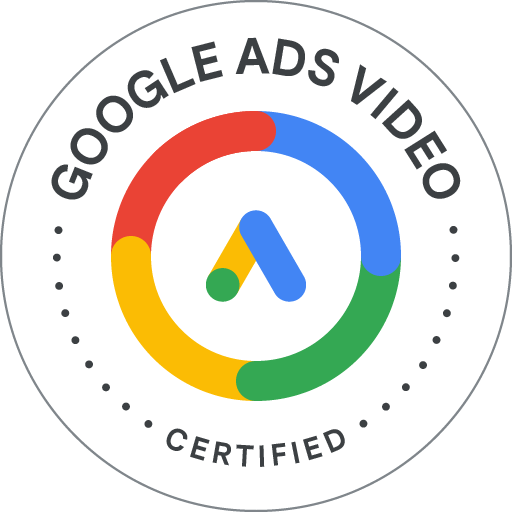 Logo de la Certification Google Skillshop - Google Ads pour la publicité vidéo